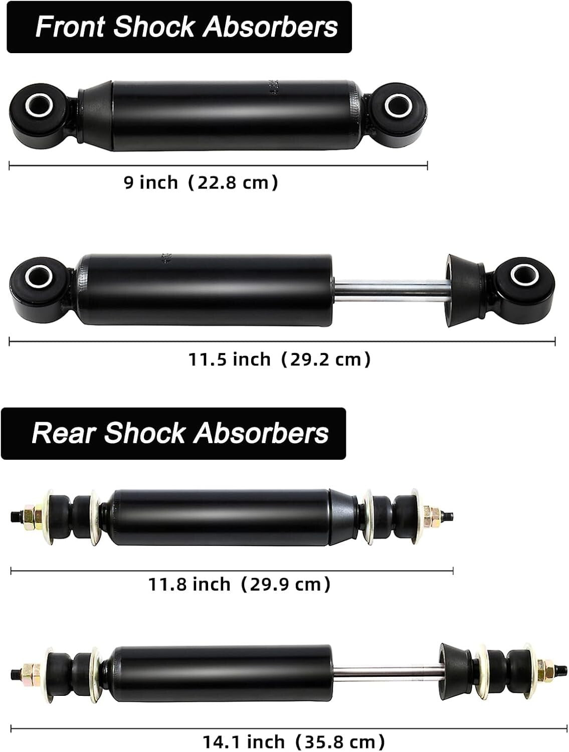 Durable Black Steel Shock Absorbers for Club Car DS & Precedent Models 88-Up