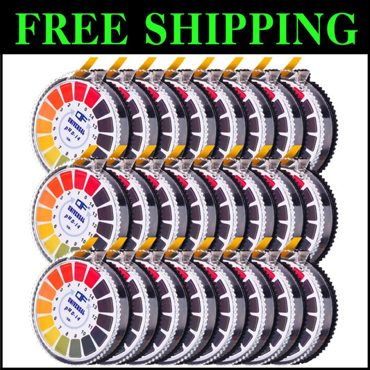 Instant pH Tester Strips - 24 Litmus Paper Rolls, Full Range 0-14, 16.4 ft Each