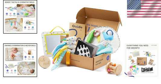 5-in-1 Montessori Baby Toy Set for Newborn Sensory Development & Play