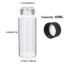 Load image into Gallery viewer, Durable 40ML Glass Vials with Screw Caps - Leakproof &amp; Lightweight - 100 Pack