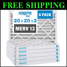 Load image into Gallery viewer, High-Efficiency 20x20x2 MERV 13 Air Filters - 6 Pack for Clean Air at Home
