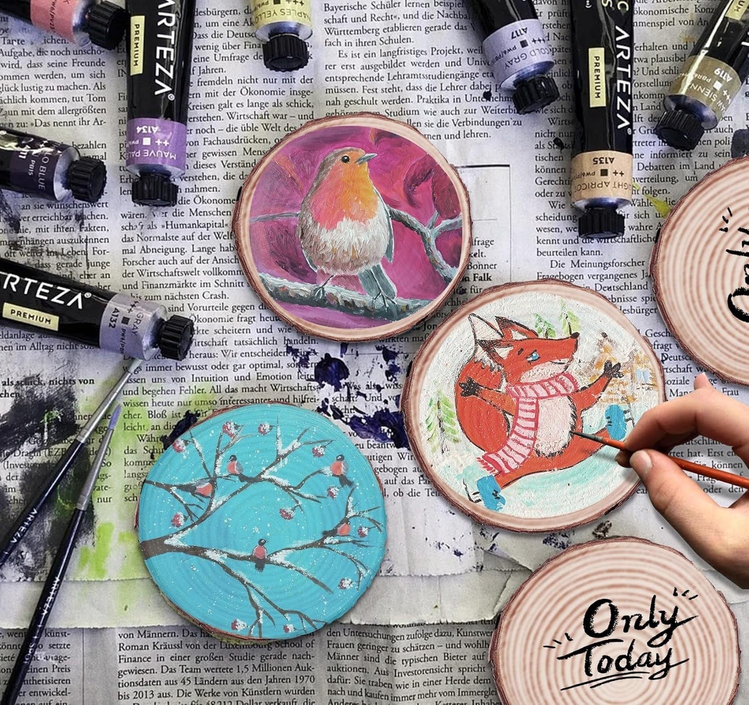 DIY Craft Wood Slices 9-10'' - Natural Pine Rounds for Home & Event Decor