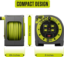Load image into Gallery viewer, Portable 40ft Case Cord Reel with Safety Breaker and Manual Power Switch