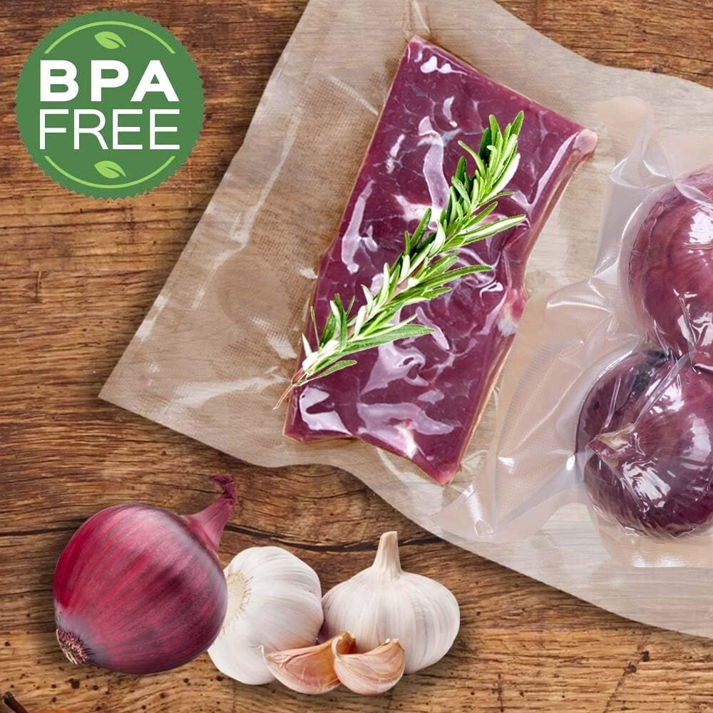 Economical 8 Pack Vacuum Sealer Bags - Puncture Resistant for Food Preservation