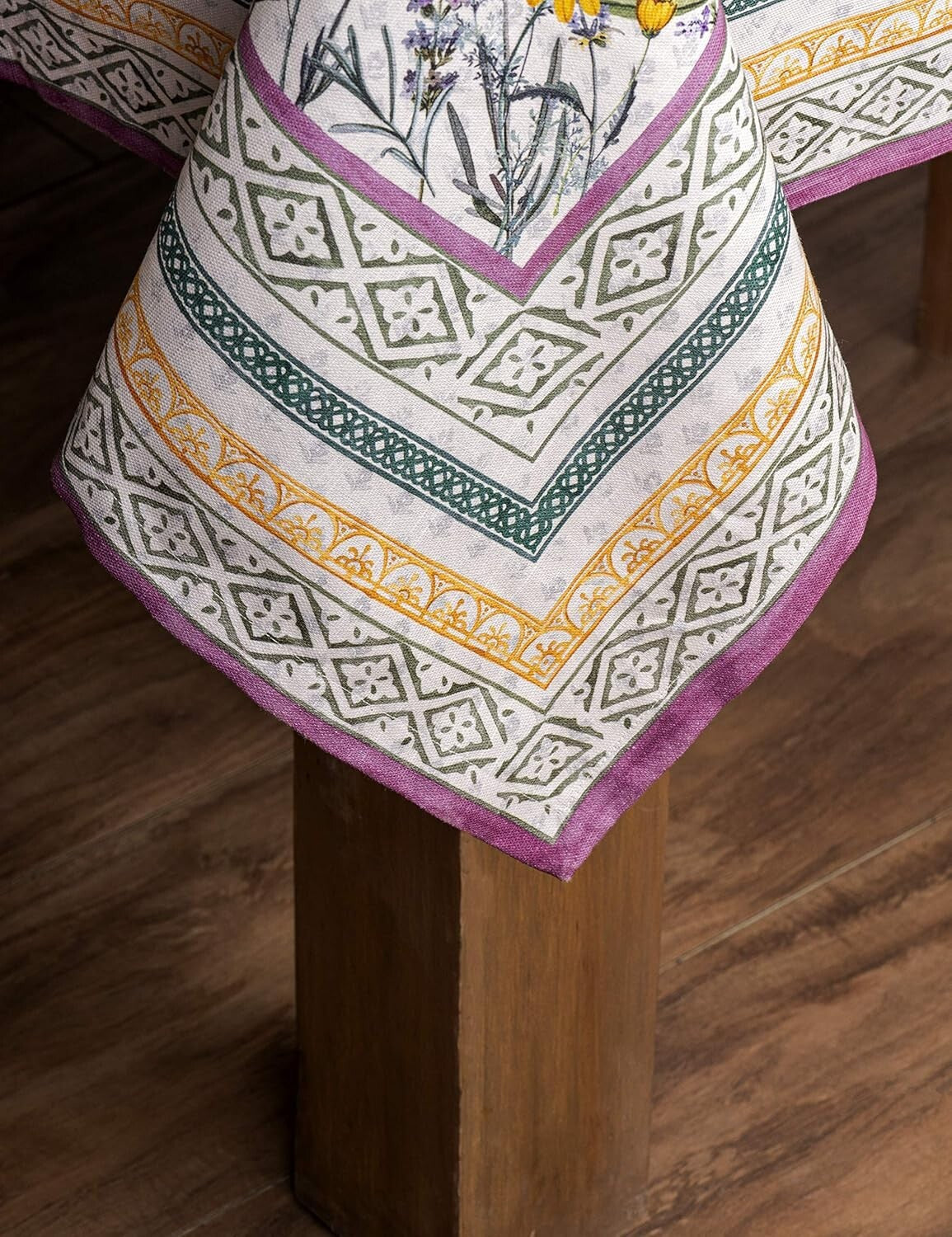 Durable Rectangular Tablecloth - Fanny Lavender 100% Cotton, Easy-Care 60" x 90"