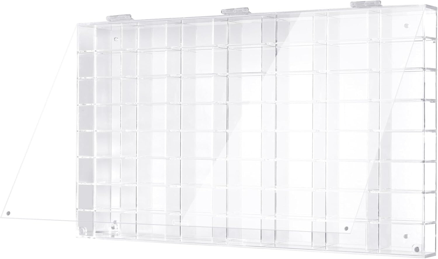Clear Acrylic Wall-Mounted Cabinet with 56 Slots for 1/64 Scale Car Models