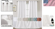 Load image into Gallery viewer, Soft Linen Sheer Curtains with Grommet Top – Elegant 2 Pack 52" x 96" Panels
