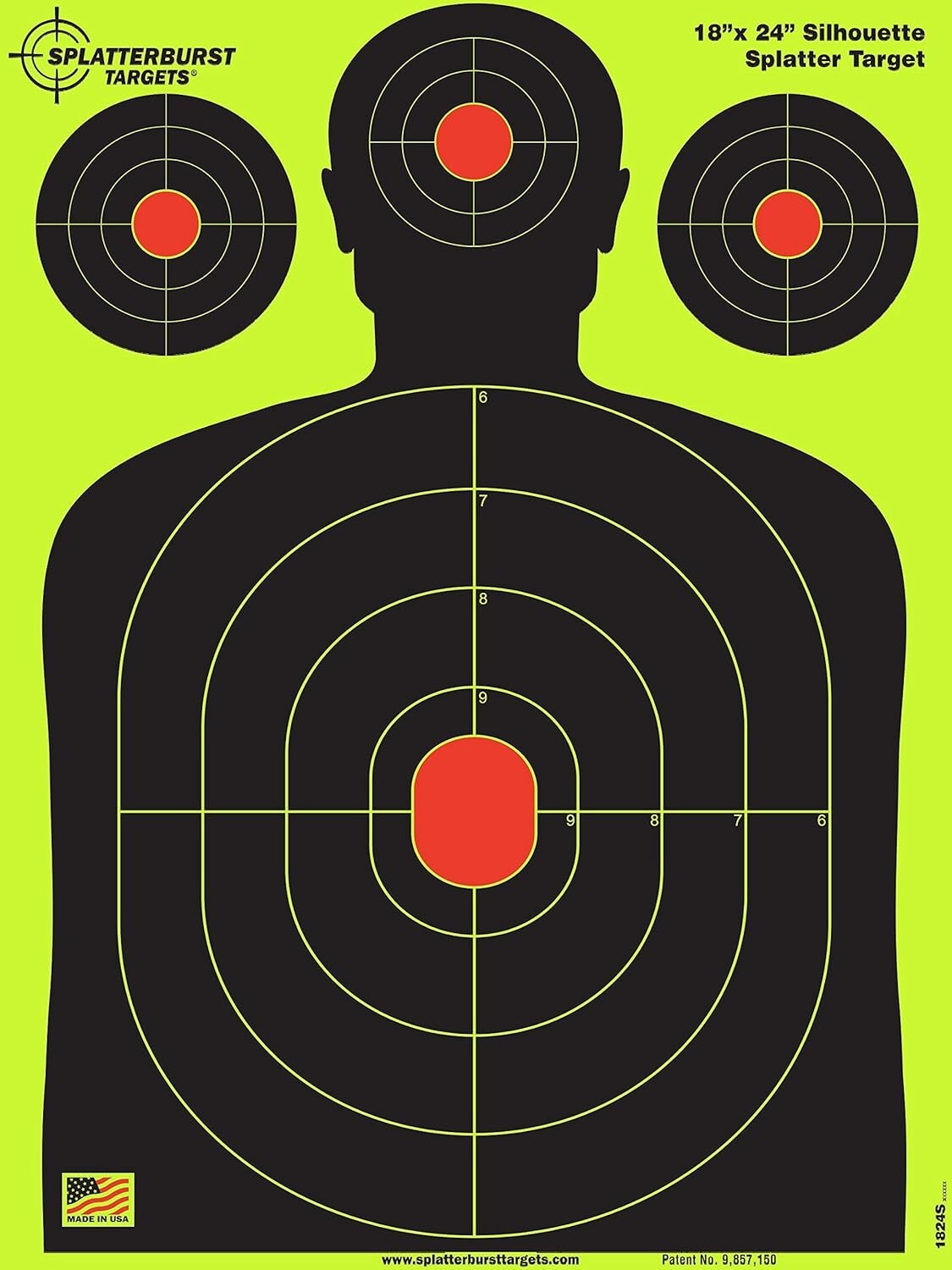 18x24 High Visibility Silhouette Splatter Targets - Fluorescent Yellow (25 Pack)