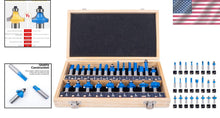 Load image into Gallery viewer, 24-Piece 1/2 Inch Shank T Shape Router Bits Set for Commercial &amp; DIY Users