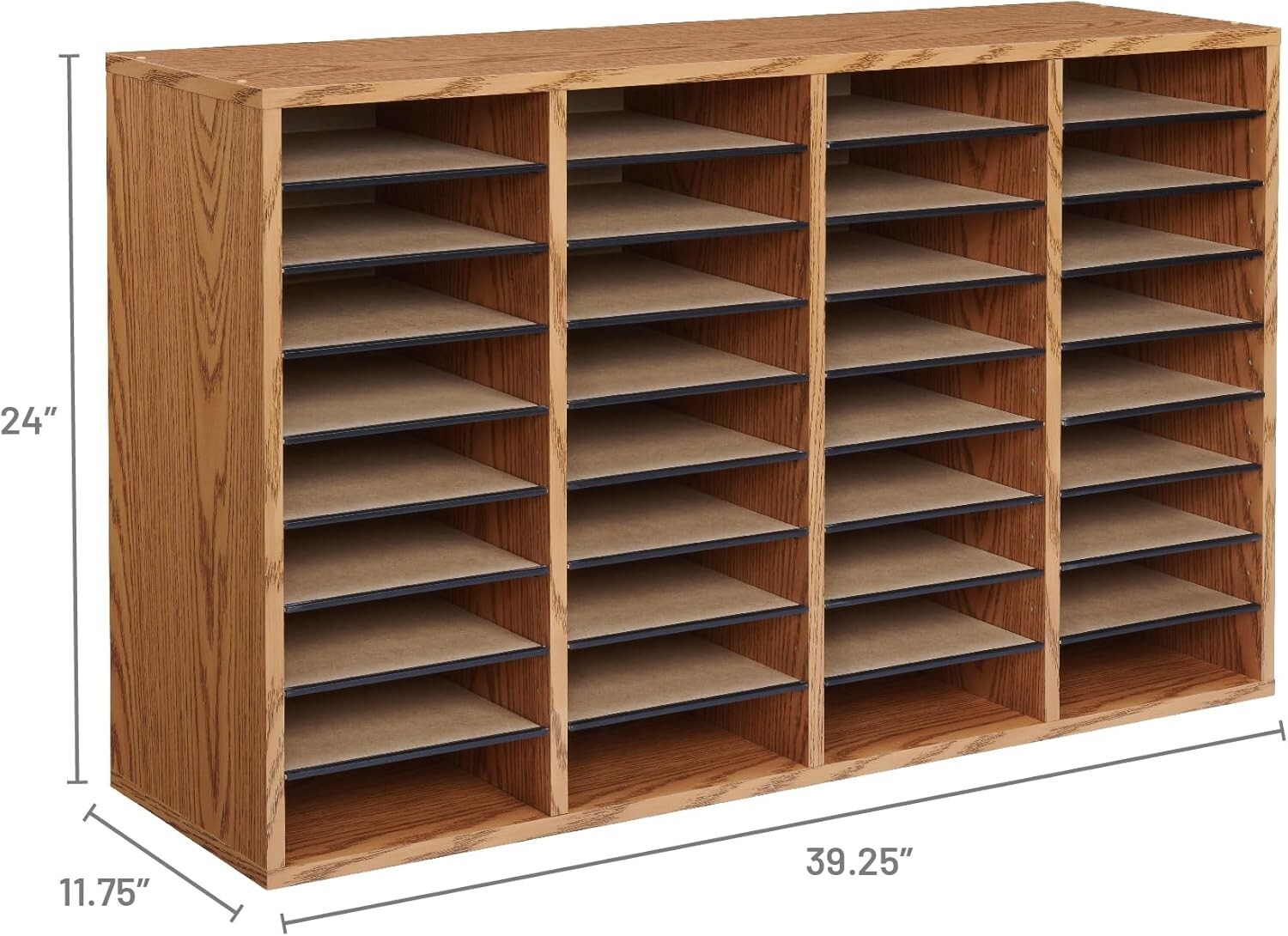 Multi-Functional 36 Compartment Literature Sorter - Easy Access Wooden Organizer