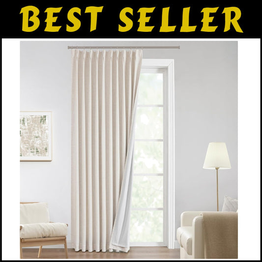 Elegant Natural Pinch Pleat Blackout Curtains - 120" Length, Eco-Friendly