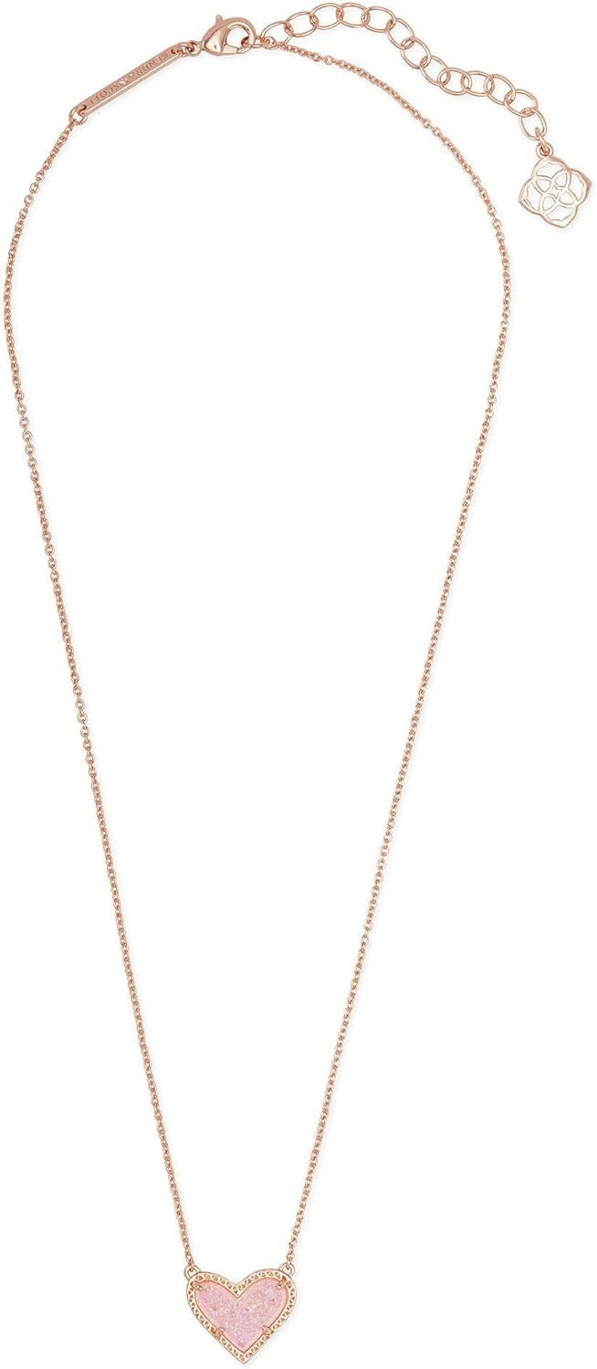 Delicate Rose Gold-Plated Ari Heart Necklace - Adjustable & Perfect for Layering
