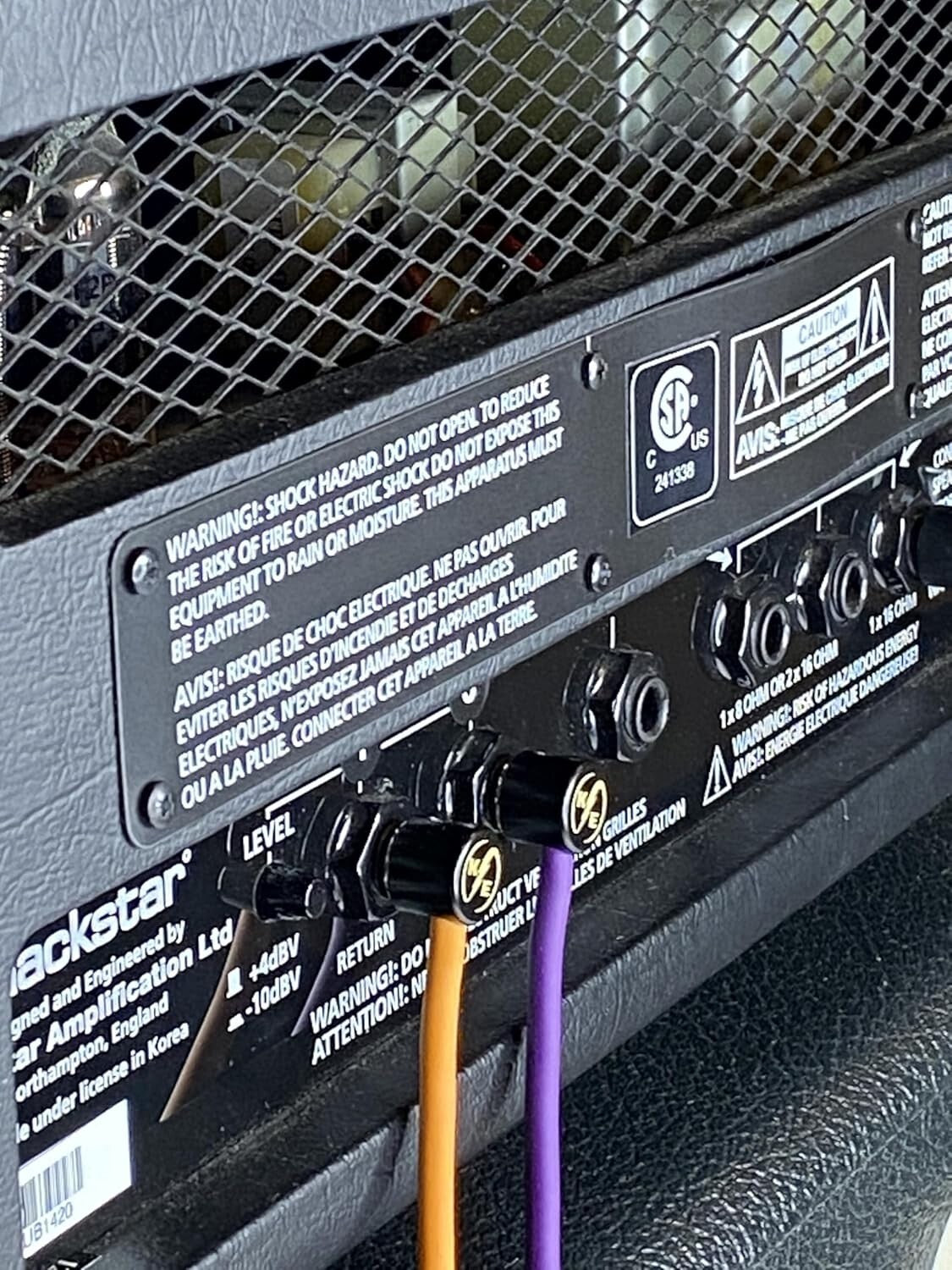 6-Pack Orange Solderless Guitar Pedal Patch Cables - Easy Customization Kit