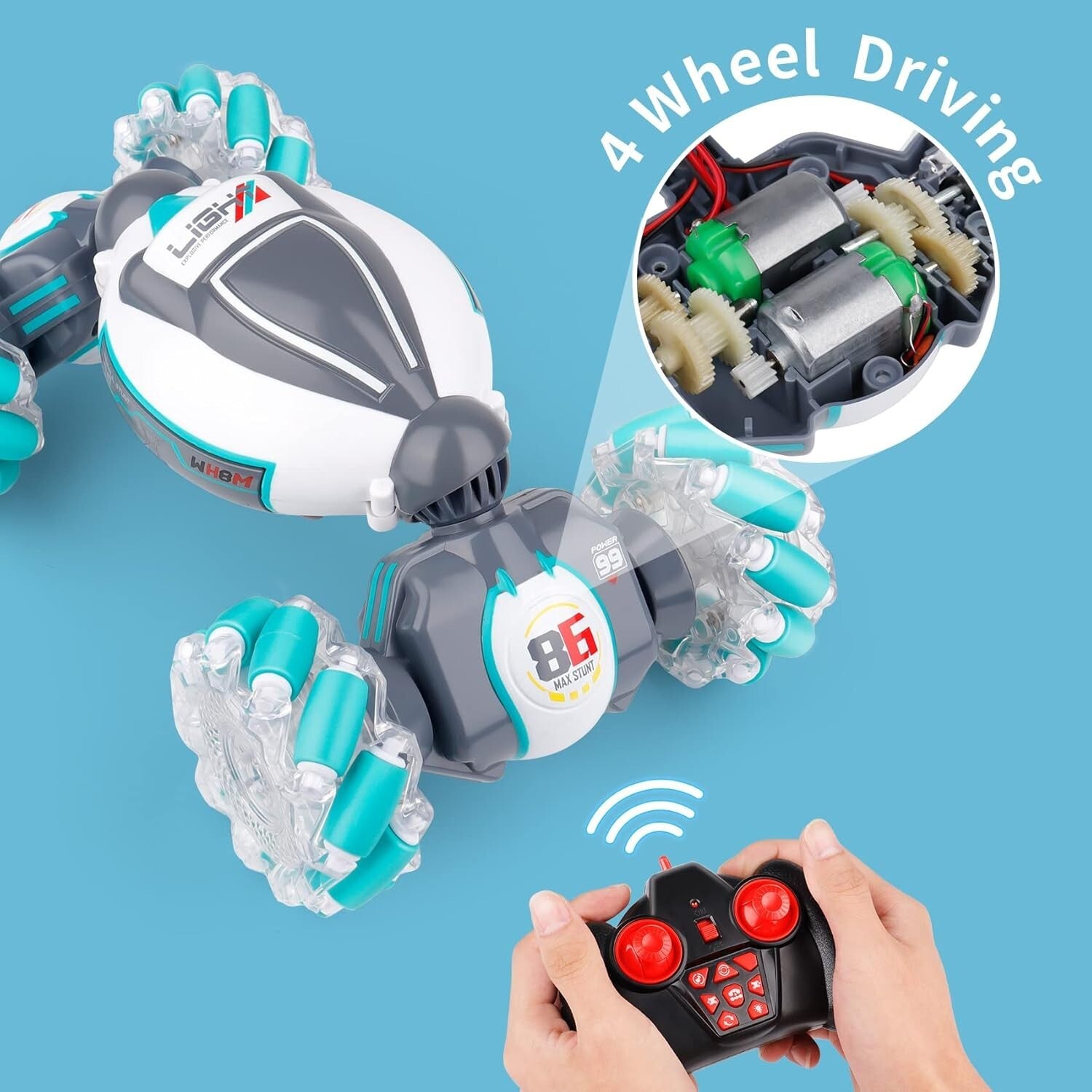 360-Degree Rotating RC Stunt Car - Perfect Gift for Boys & Girls Aged 6-12