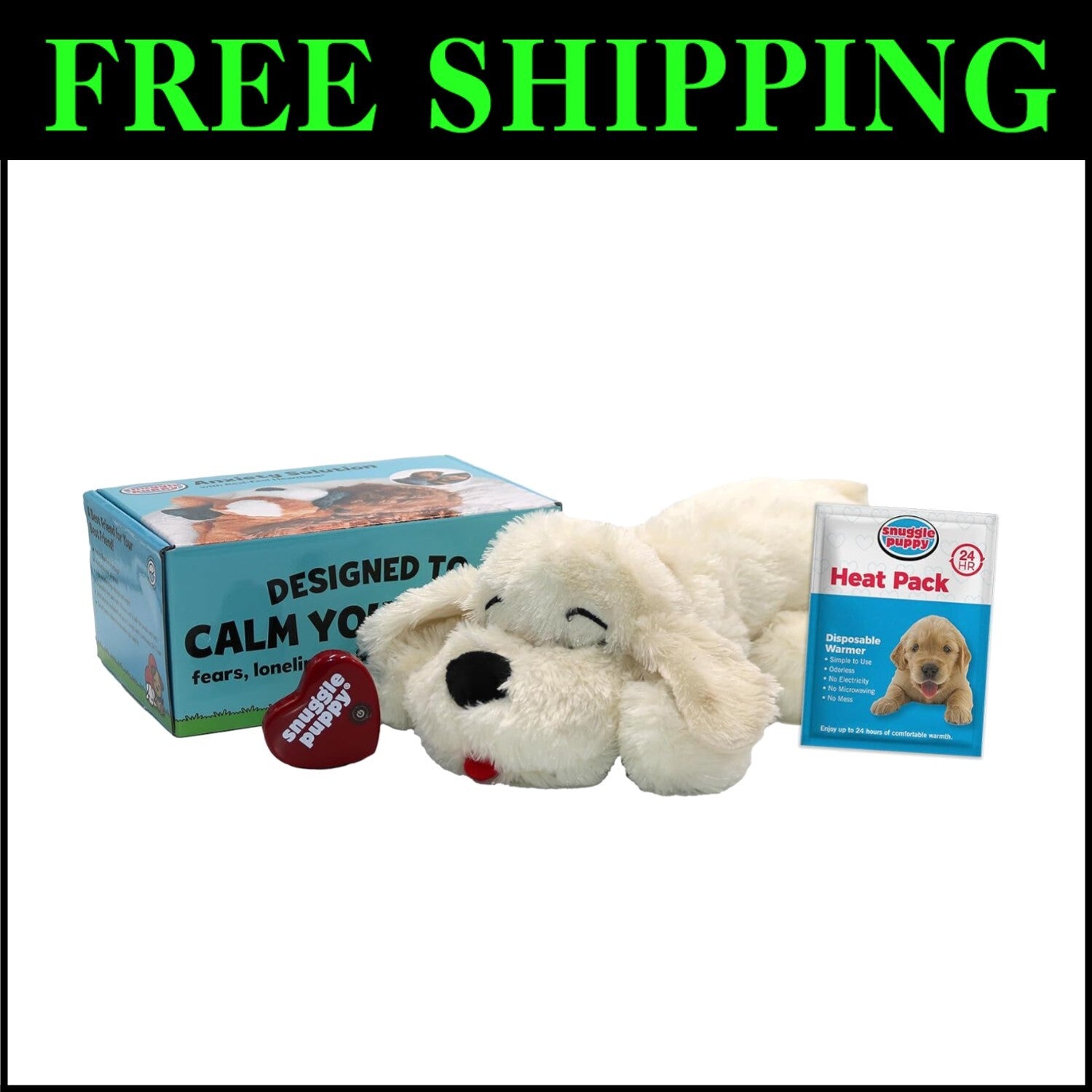 Durable Snuggle Puppy Toy with Heartbeat - Machine Washable for Easy Care