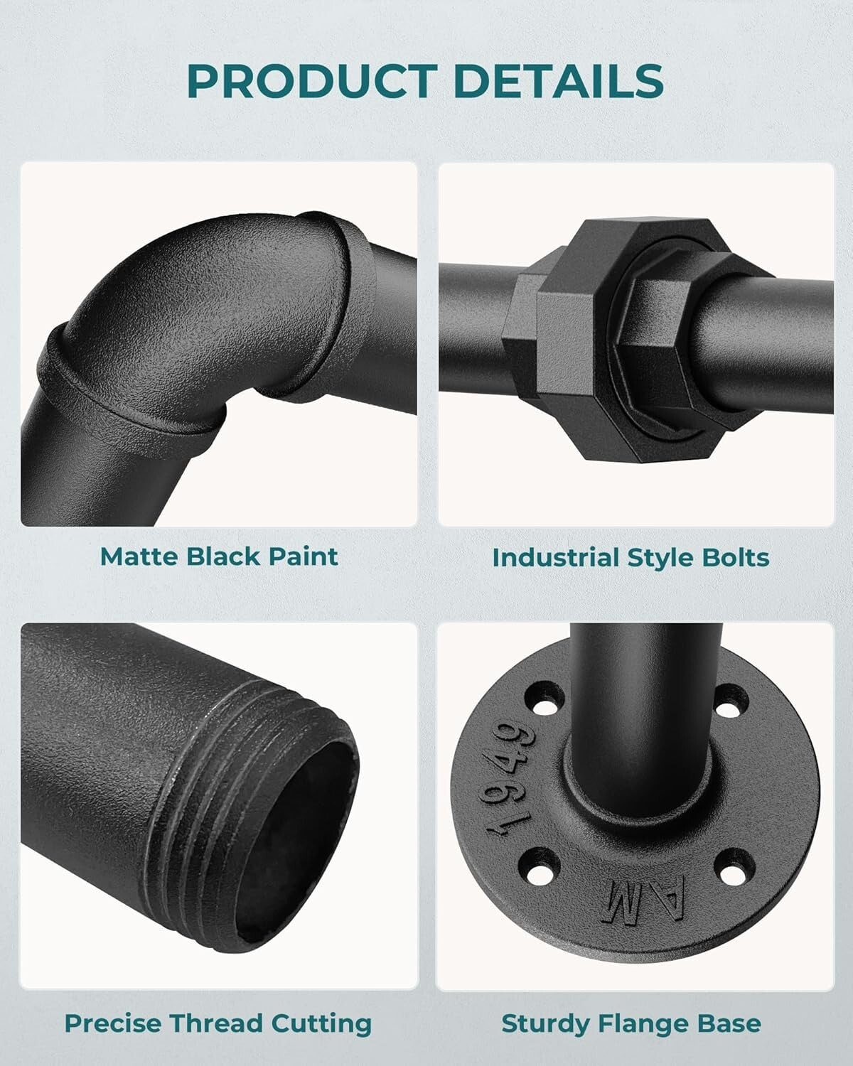 Detachable Industrial Clothing Rack with Stable Feet - Double the Storage Style