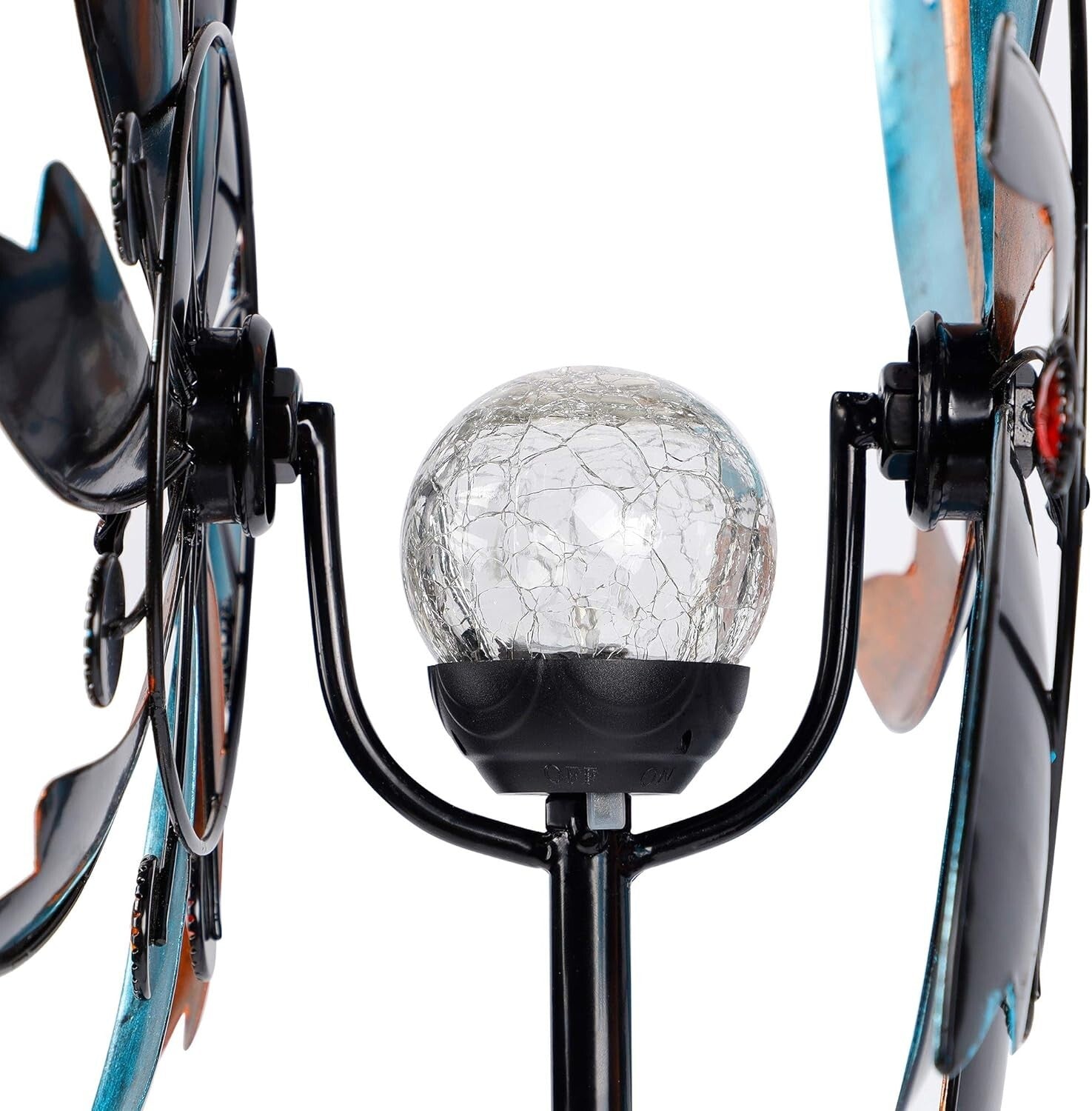 Weatherproof Solar Wind Spinner 56.3 Inch with RGB LED - Elegant Yard Decoration