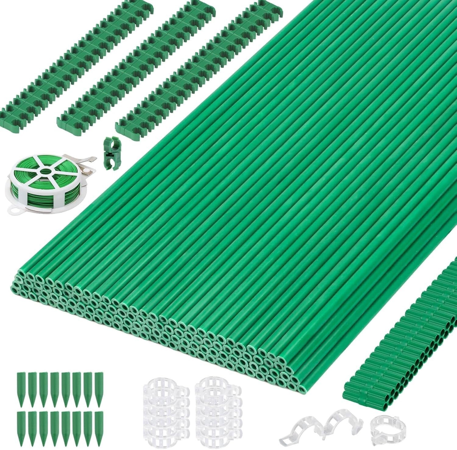393PCS Adjustable Garden Stakes Set - Durable Fiberglass Plant Supports for ALL
