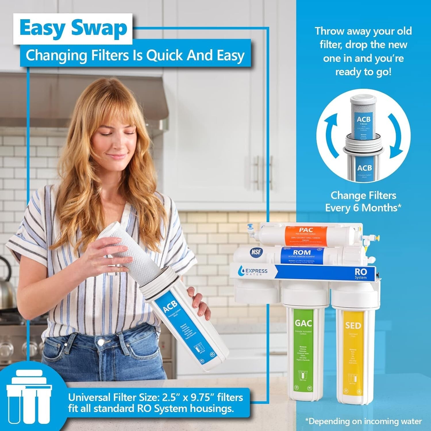 10 Inch 5 Micron Water Filter Replacements - Remove Contaminants & Improve Taste