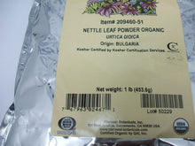 Load image into Gallery viewer, Starwest Organic Nettle Leaf Powder - Convenient 1 lb Bag for Smoothies