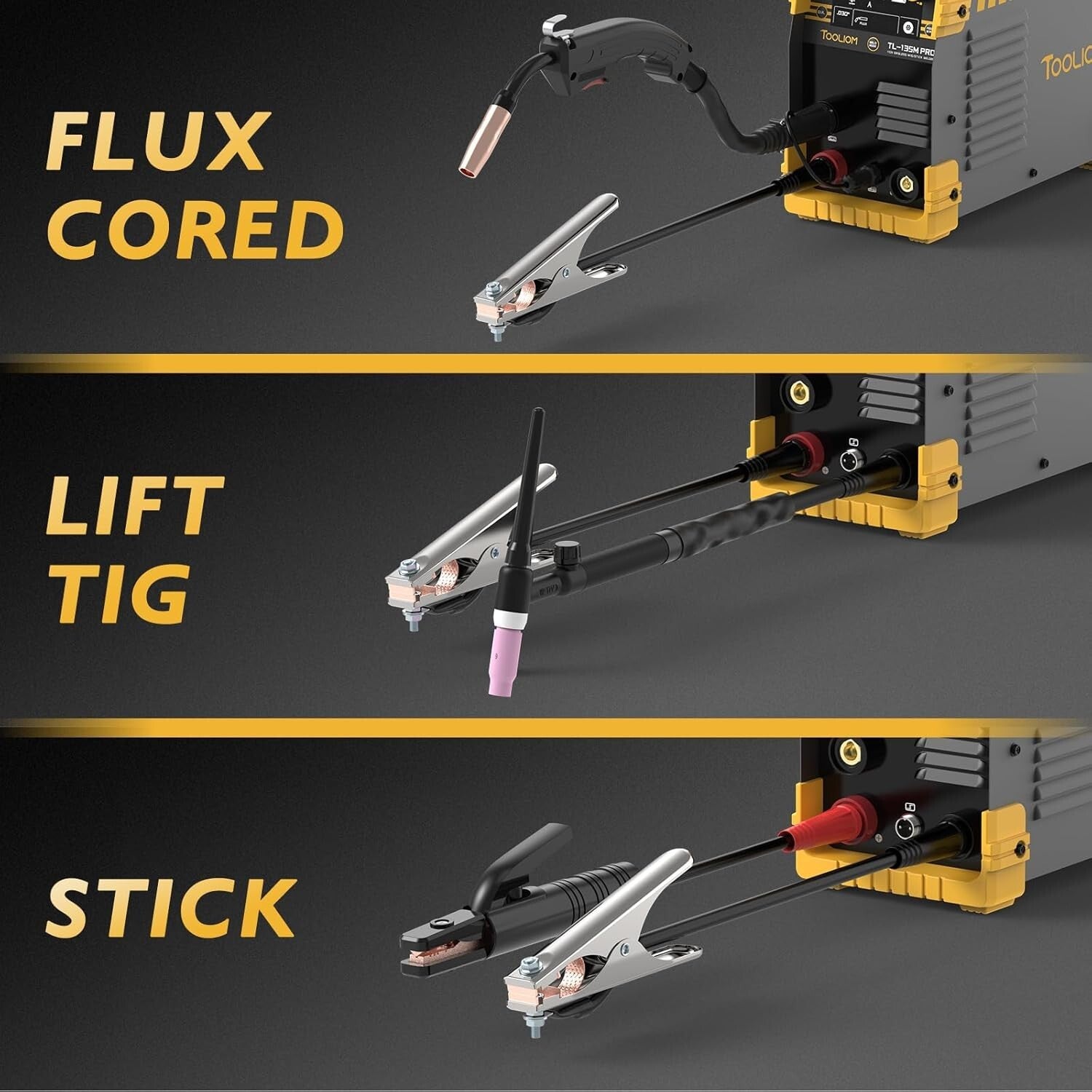 135A MIG Welder for Home & Professional Use - LCD, Gasless, 3-in-1 Functionality