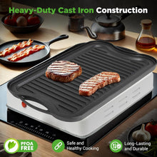 Load image into Gallery viewer, Oven Safe Cast Iron Griddle with Reversible Sides - Ideal for Grilling &amp; Cooking