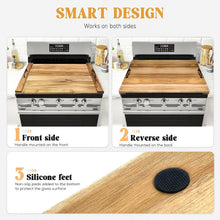 Load image into Gallery viewer, Elegant Acacia Wood Noodle Board Stove Cover - Space-Saving Kitchen Essential