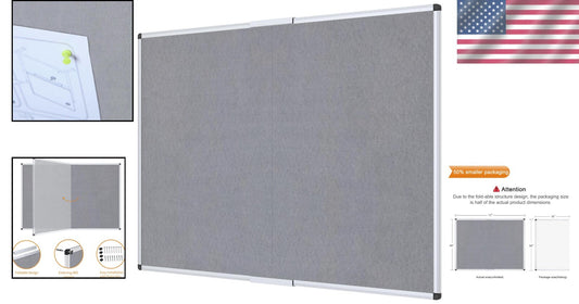 Luxury Gray Felt Bulletin Board, 72" x 48" - Self-Healing with Aluminum Frame