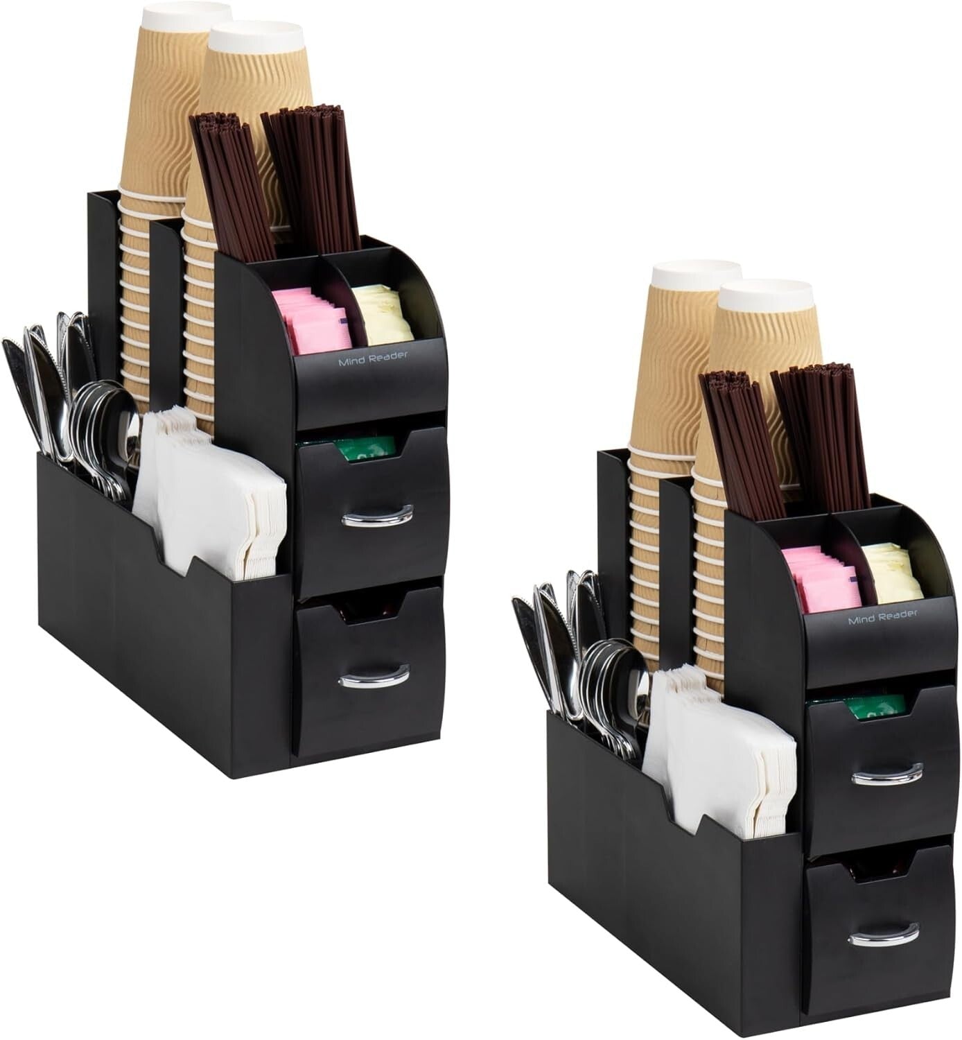 Efficient Countertop Organizer for Coffee & Condiments, Set of 2 - Non-Slip Base