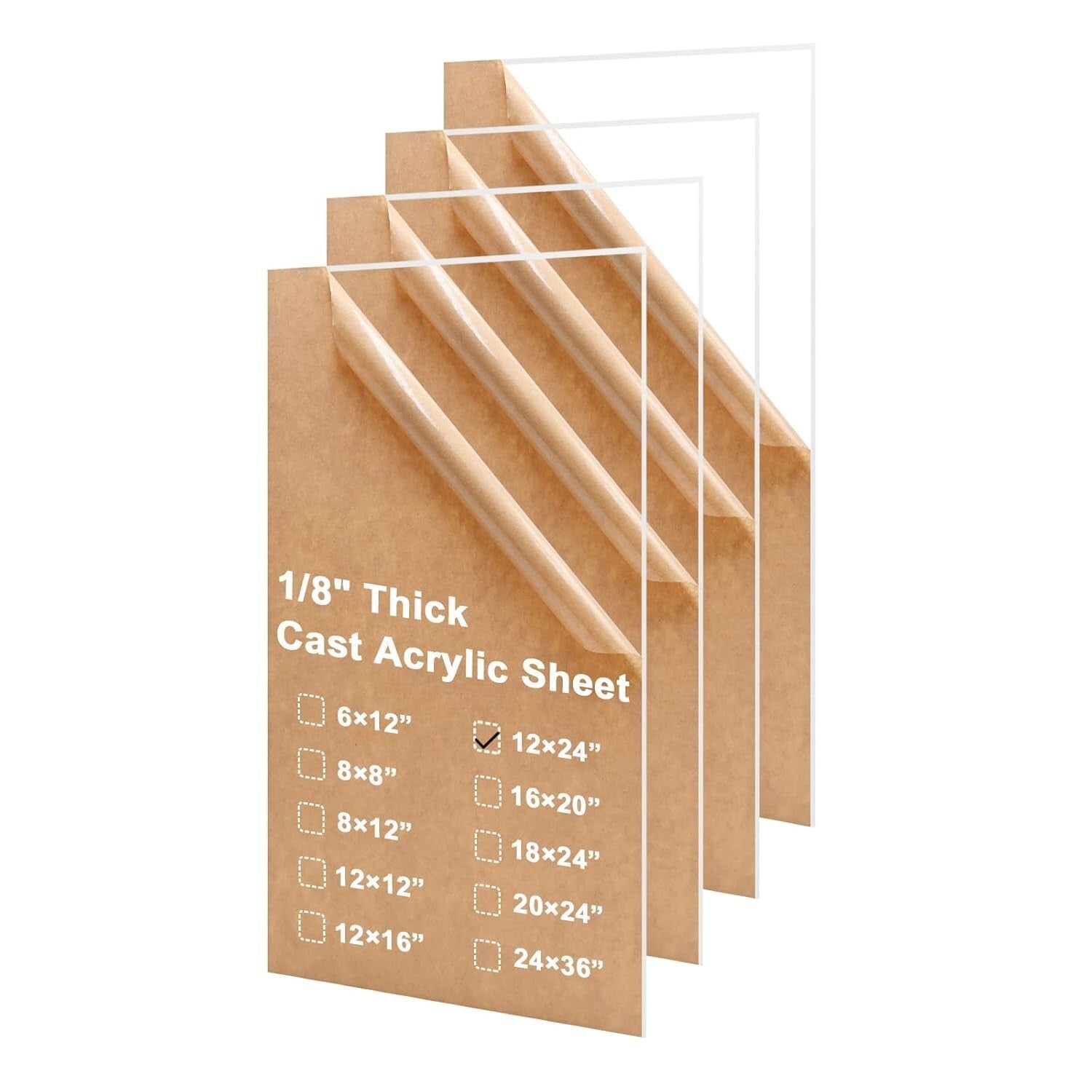 Flexible 4 Pack of 12x24 Clear Acrylic Panels - Ideal for Engraving, Crafting