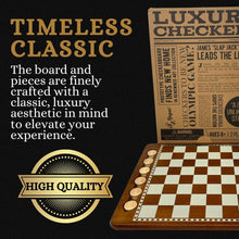 Load image into Gallery viewer, Classic Portable Checkers Set with 24 Wooden Pieces - Family-Friendly Gaming