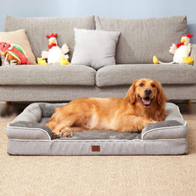 Load image into Gallery viewer, Extra Large Memory Foam Dog Couch with Non-Slip Base &amp; Washable Cover - Grey