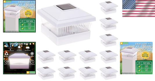 Energy Efficient 12 Pack Solar LED Pathway Lights - Classic White Design