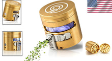 Load image into Gallery viewer, Premium Gold Aluminum Manual Grinder with Vibrational Dispenser - Effortless Use