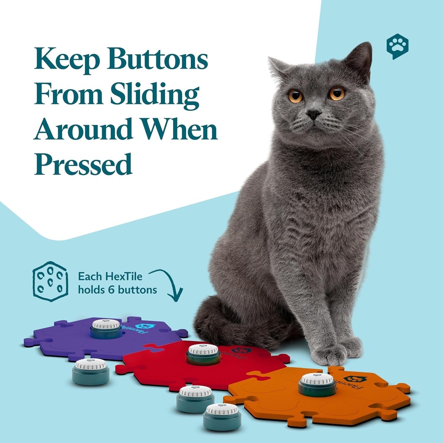 Communicate with Your Pets: 6 Recordable Talking Buttons with HexTile Mats