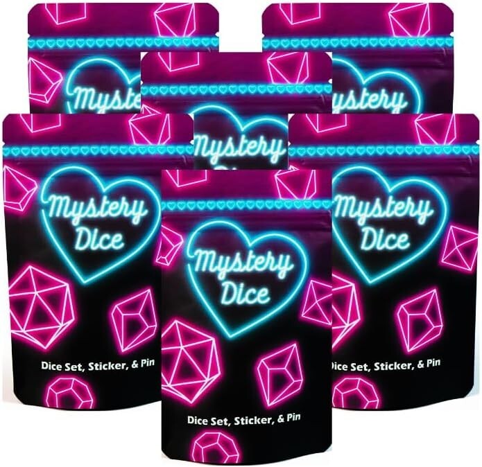 Enchanting Mystery Sweetheart Dice Set - 7 Polyhedral Designs for Game Nights