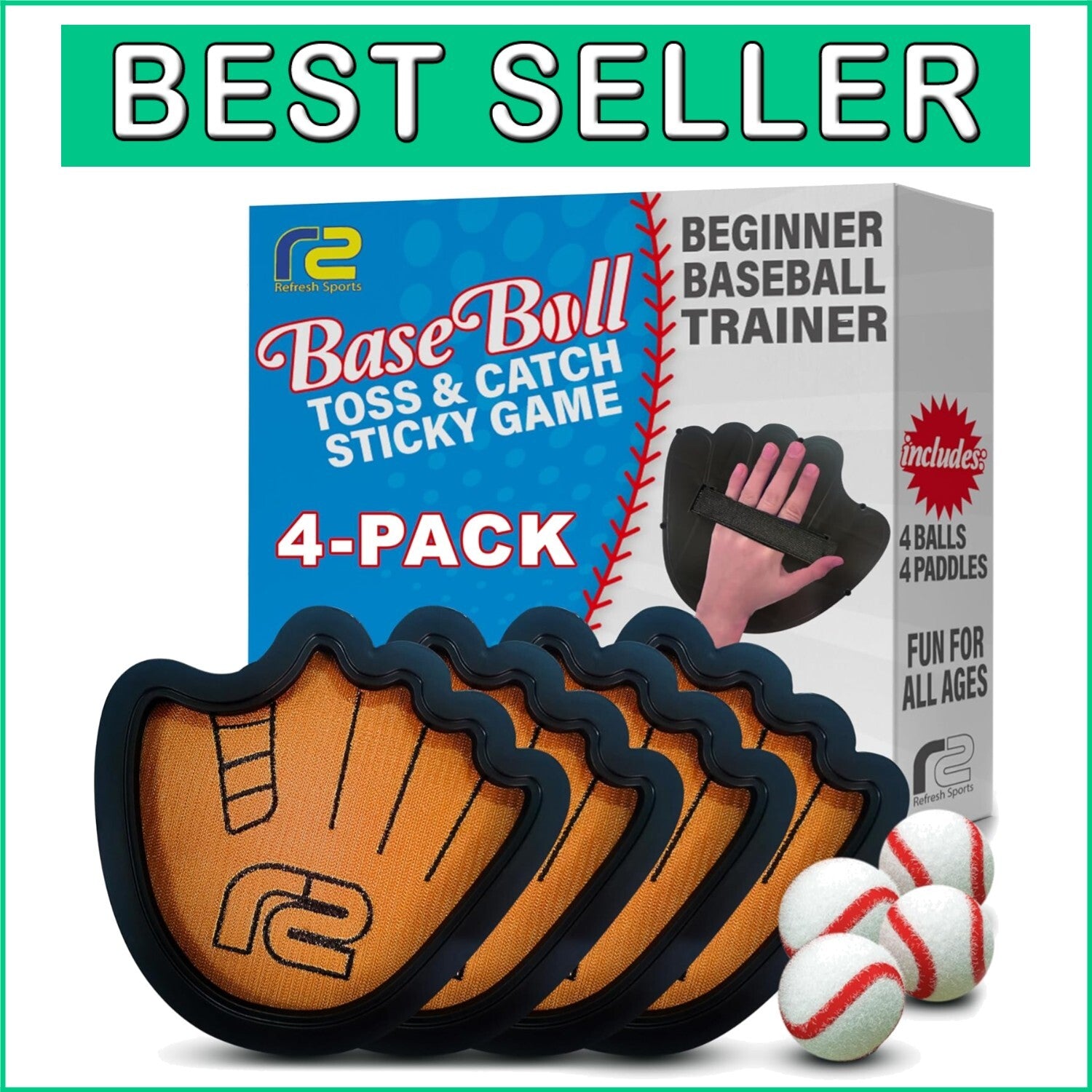 Engaging Toss and Catch Baseball Set - Perfect for Kids & Teens Outdoors