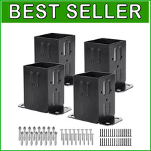 Load image into Gallery viewer, Versatile Fence Post Anchors Set - Includes Screws for Wood &amp; Concrete Floors