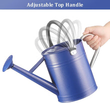Load image into Gallery viewer, Premium Galvanized Steel Watering Can - 1 Gallon, Ergonomic Handles, Navy Design