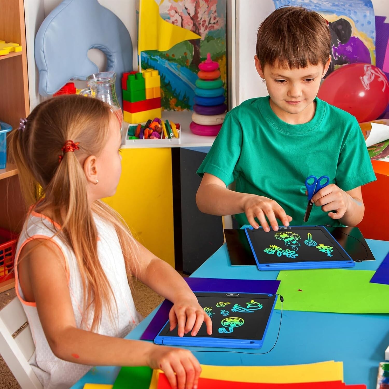 Educational 20 Pack LCD Writing Boards - 8.5-Inch Portable Doodle Pads for Kids