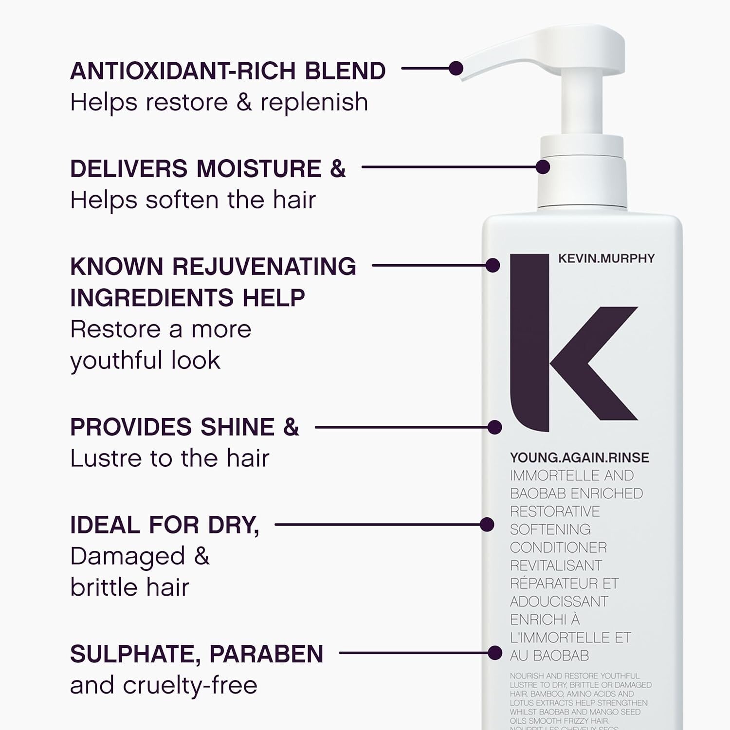 33.6 Fl Oz KEVIN MURPHY Conditioner with Immortelle & Baobab - Gluten-Free Care