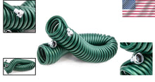 Load image into Gallery viewer, Self-Coiling 3/8-Inch Garden Hose, Drinking Water Safe &amp; Tangle-Free - Green