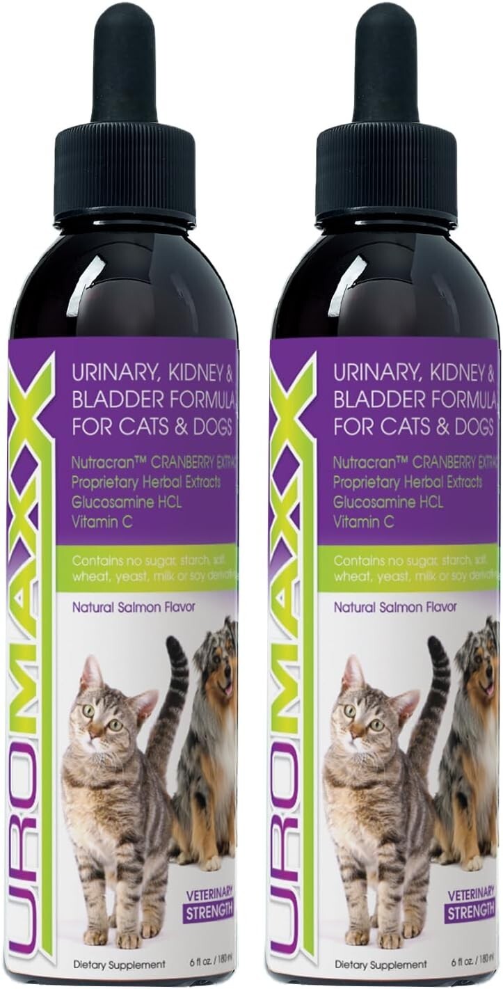 Powerful Bladder & Kidney Support for Dogs and Cats - 2 Bottles, 6 oz Each