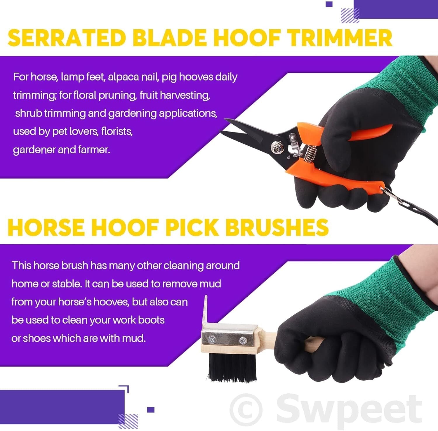 8Pcs Professional Farrier Tools Kit - Complete Hoof Care Set with Roll Pack