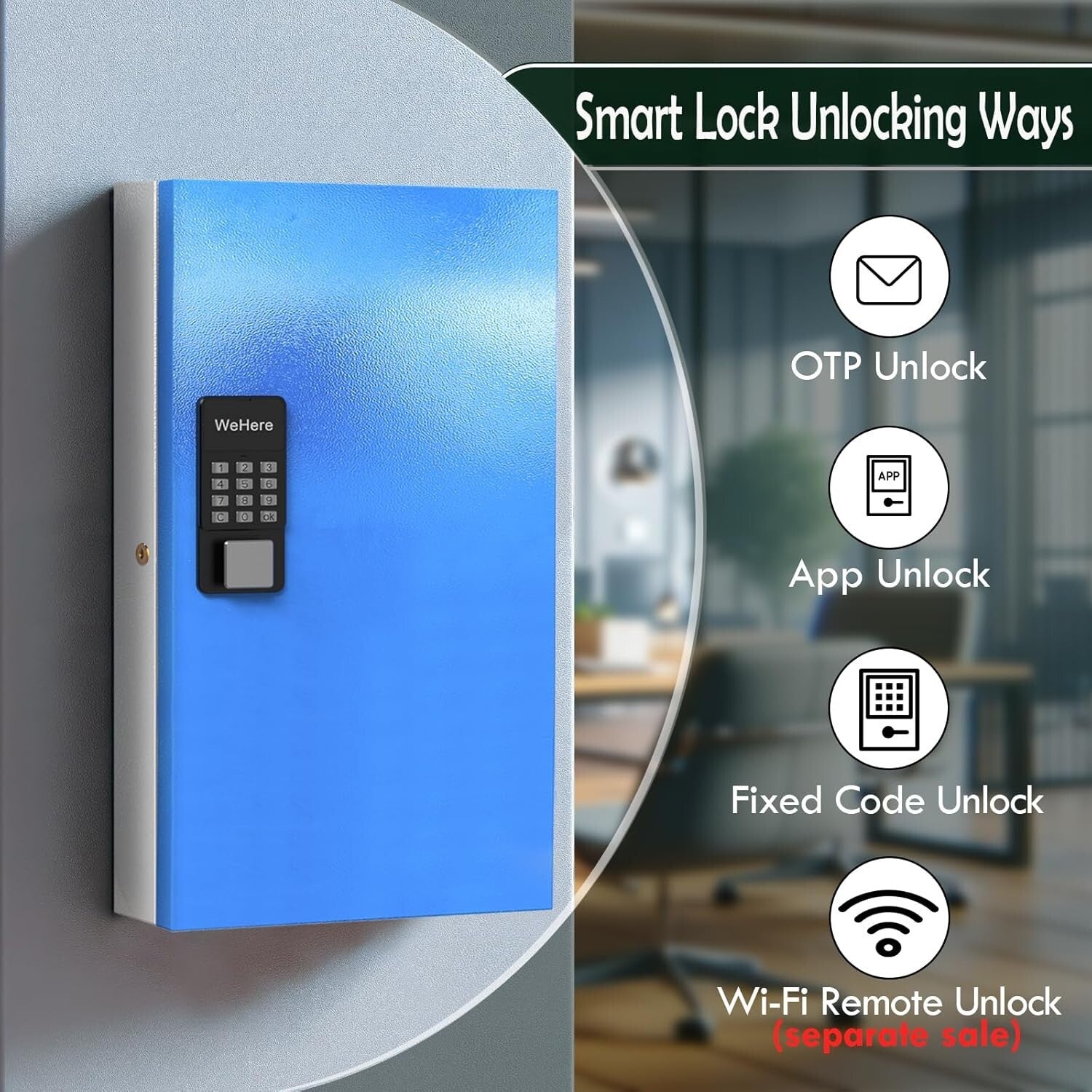 Durable 96-Key Lock Box with Multiple Unlock Options - Ideal for Homes & Offices