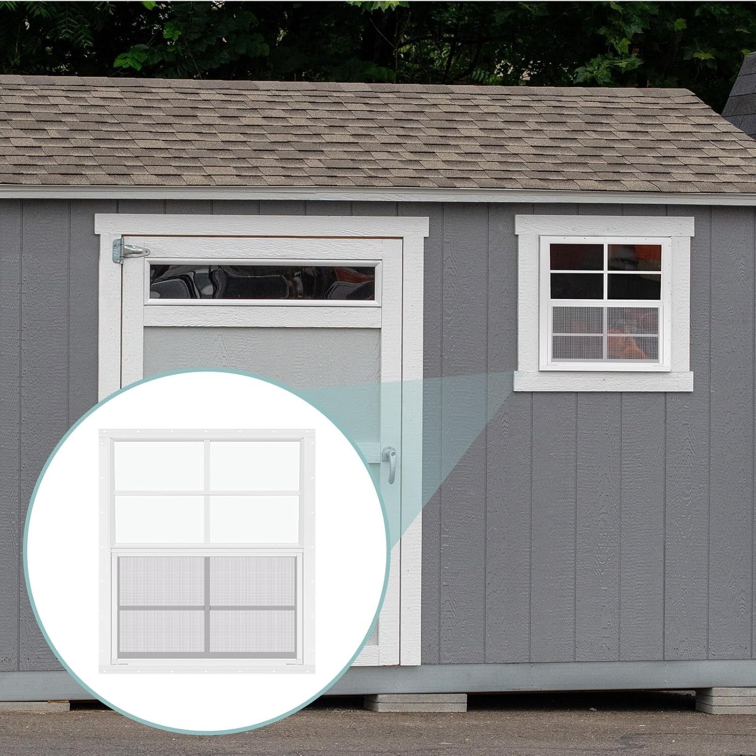 Versatile 24'' x 27'' Flush Mount Shed Windows with Easy Install Screws - 2 Pack