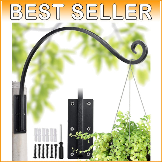 Durable 22-Inch Heavy Duty Wrought Iron Plant Hanger for Garden Elegance
