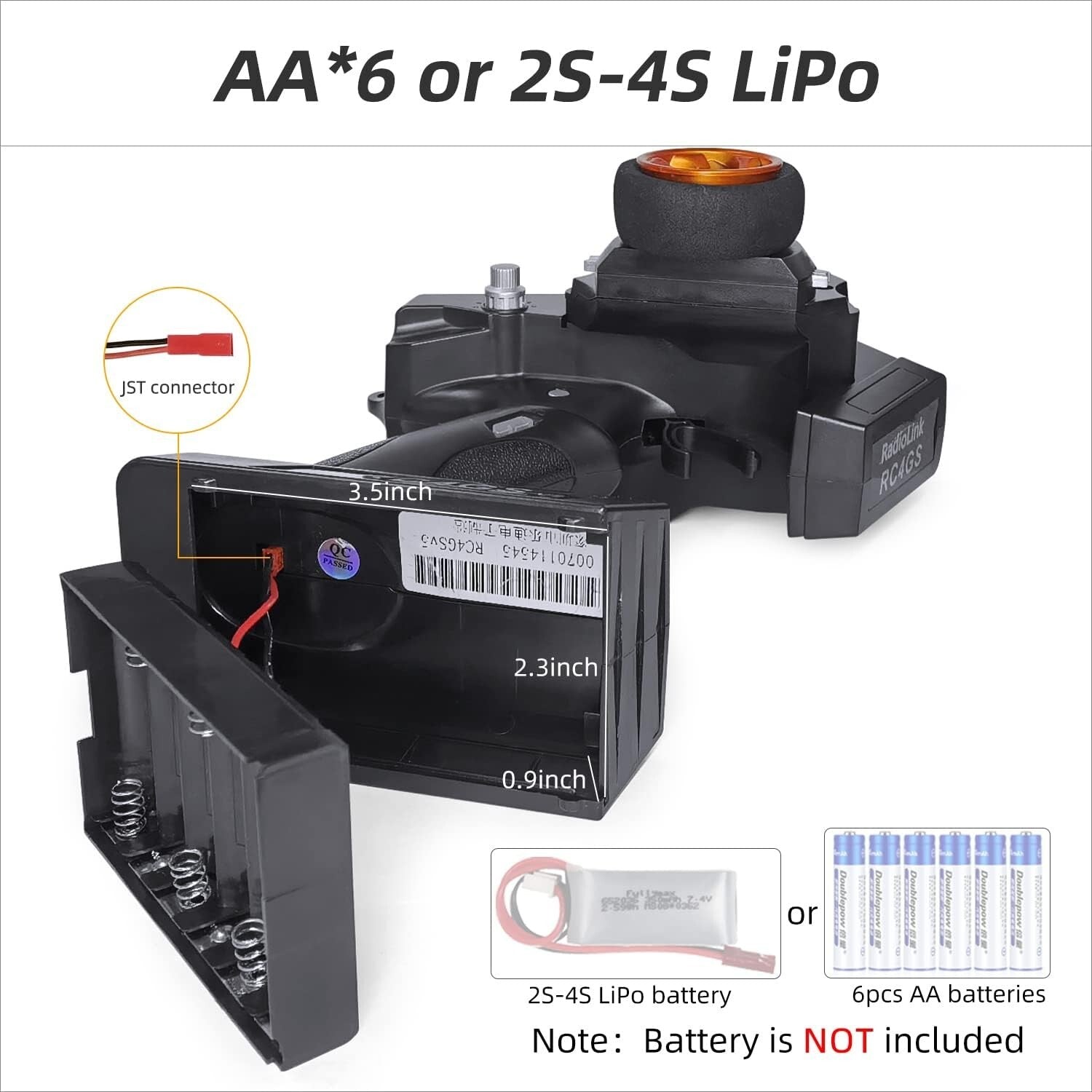 5-Channel 2.4GHz RC Transmitter with Gyro RX: 30 Models Storage & Telemetry