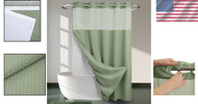 Load image into Gallery viewer, Water-Repellent Sage Green Shower Curtain – Effortless Hook-Free Installation
