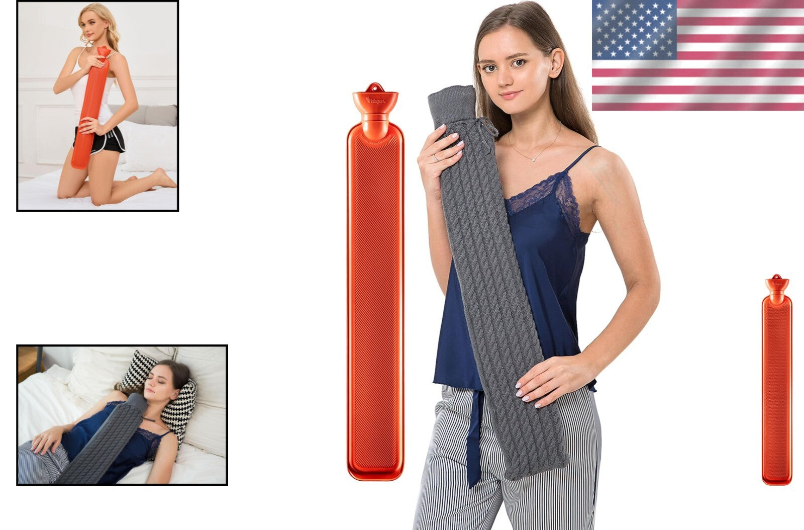 Eco-Friendly Large Capacity Hot Water Bottle with Cable-Knit Cover – Pain Relief